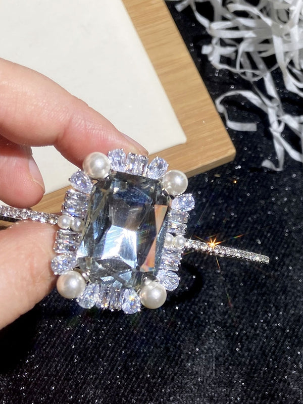 Choker Flash Diamond Necklace Square Diamond Design Sense Niche Neck Chain Wedding Dress Accessories Nightclub Disco Choker