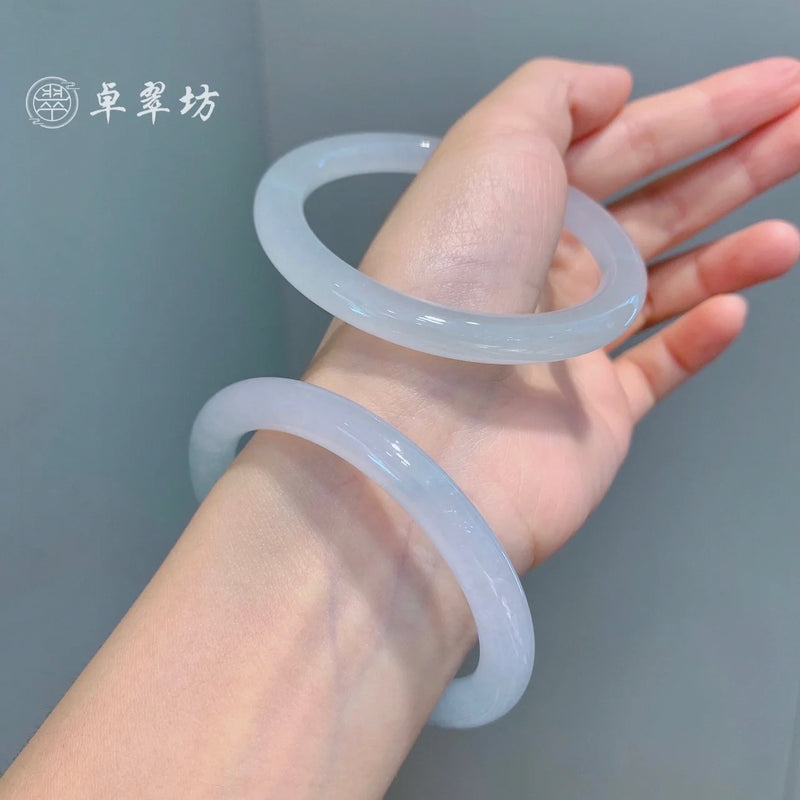 10mm New Chinese Style Ice Transparent White Agate White Moonlight Bracelet Imitation Agate Bracelet Lychee Frozen Round Bracelet Trendy Women