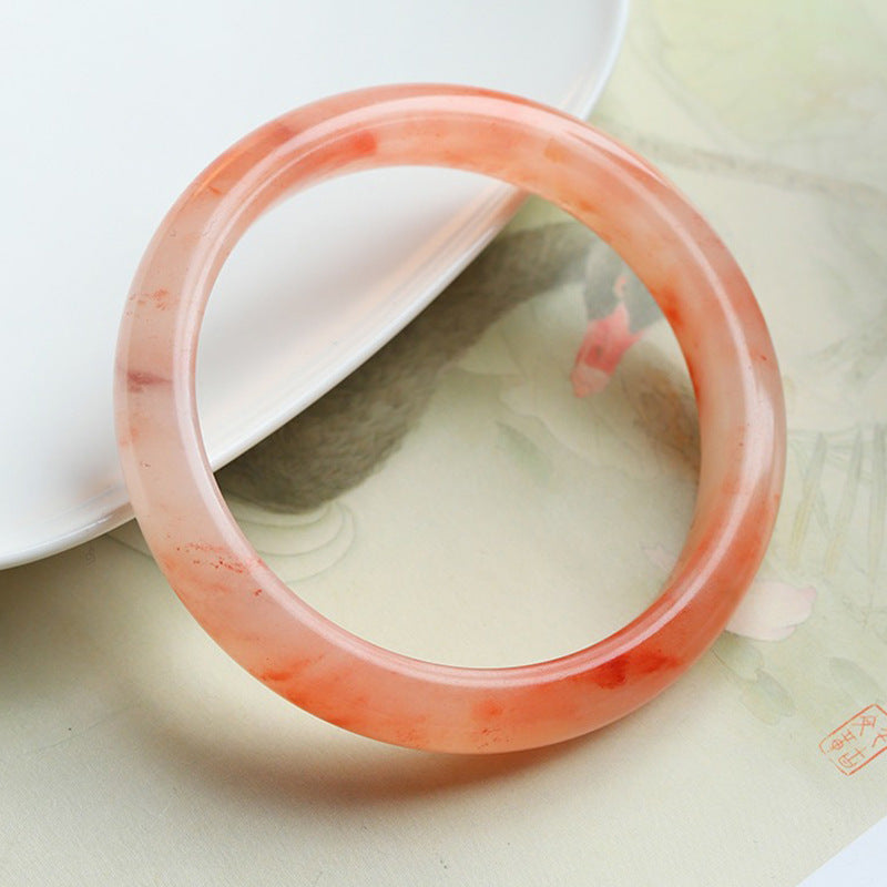10mm New Chinese Style Ice Transparent White Agate White Moonlight Bracelet Imitation Agate Bracelet Lychee Frozen Round Bracelet Trendy Women