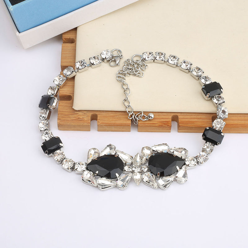 European and American Retro Heavy Craft Gorgeous Fox Necklace Full Zircon Evening Dress Accessory Chain Light Luxury Clavicle Chain Choker for Women