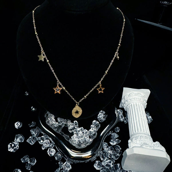 Necklace, star, niche personality, fashionable temperament, retro collarbone, spicy girl, ins, high-end collarbone chain