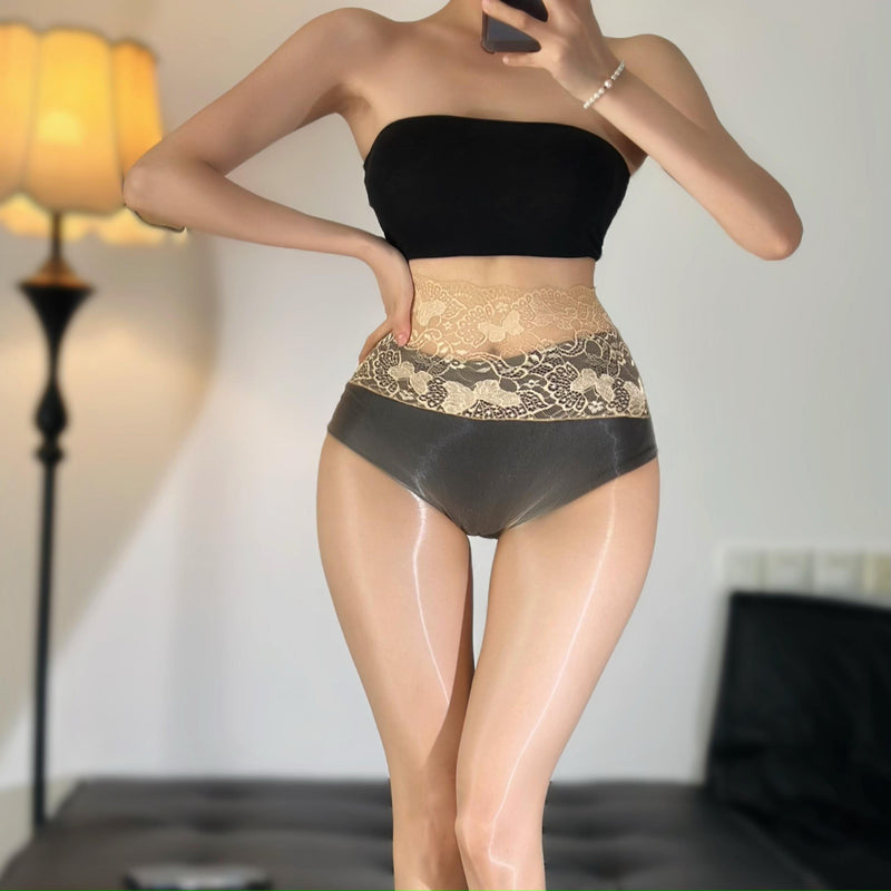 sw74 [Aurora Butterfly Lace High Waist Seamless Pantyhose] Ultra-thin Silky Feel Summer Sexy