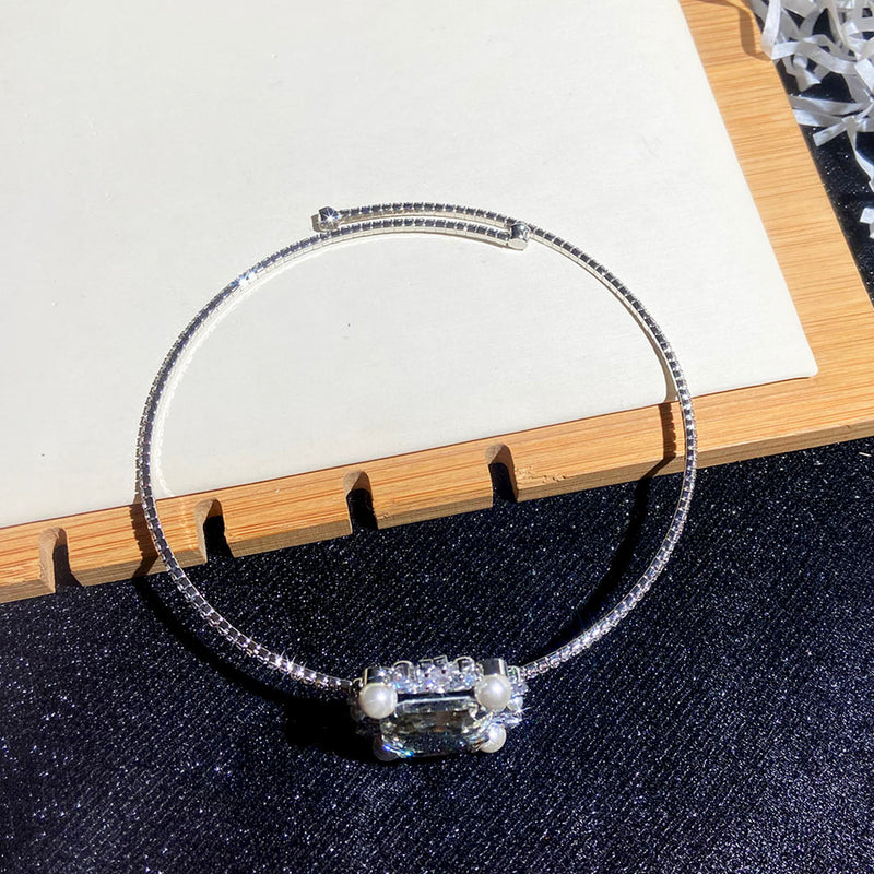 Choker Flash Diamond Necklace Square Diamond Design Sense Niche Neck Chain Wedding Dress Accessories Nightclub Disco Choker