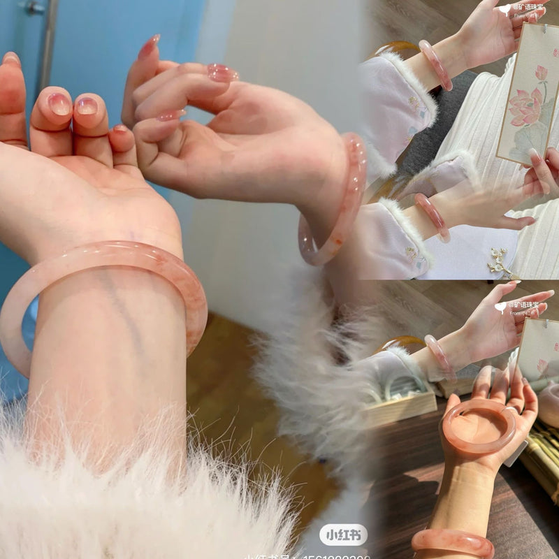 10mm New Chinese Style Ice Transparent White Agate White Moonlight Bracelet Imitation Agate Bracelet Lychee Frozen Round Bracelet Trendy Women